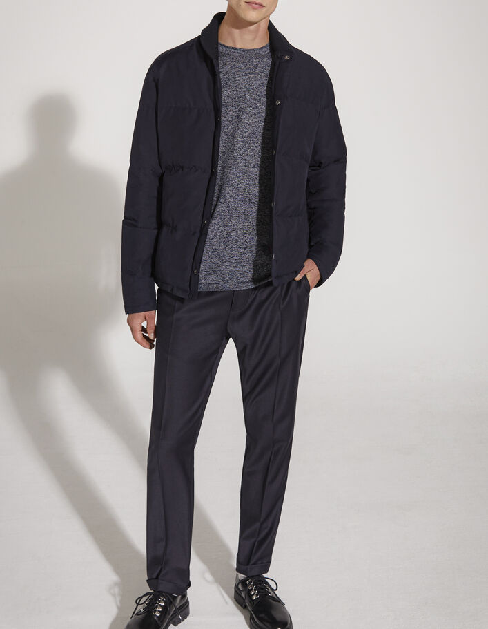 Men’s navy shawl collar light padded jacket