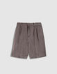 Bermudas entalladas de mujer en mezcla de Lyocell&reg; gris-6