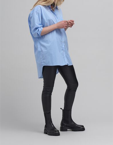 Chemise oversize ciel rayée blanc Femme - IKKS