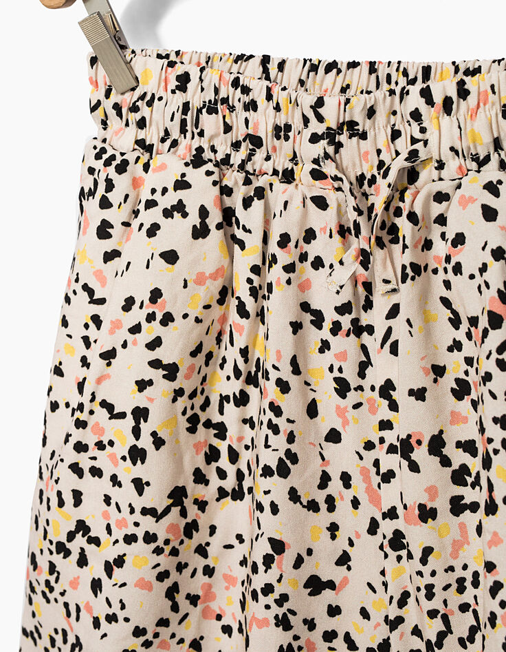 Short fluido melocotón estampado tachista niña-2 Short fluido melocotón estampado tachista niña-2