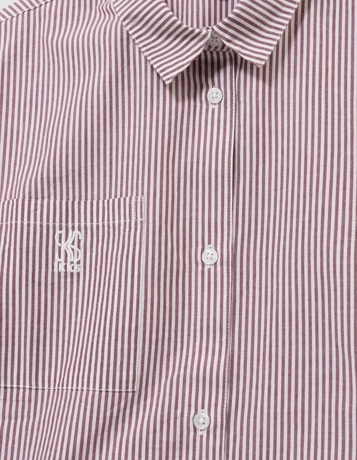 Bordeaux gestreept overhemd cropped meisjes-4