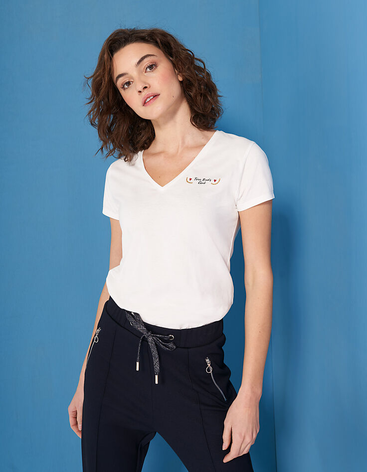 Tee-shirt blanc cassé à message I.Code-1 Tee-shirt blanc cassé à message I.Code-1