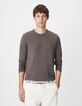 Pull gris tricot flamm&eacute; Homme-5