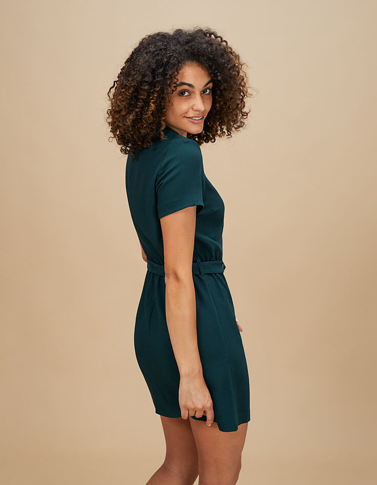 I.Code duck green dress with press stud polo shirt collar-3 I.Code duck green dress with press stud polo shirt collar-3