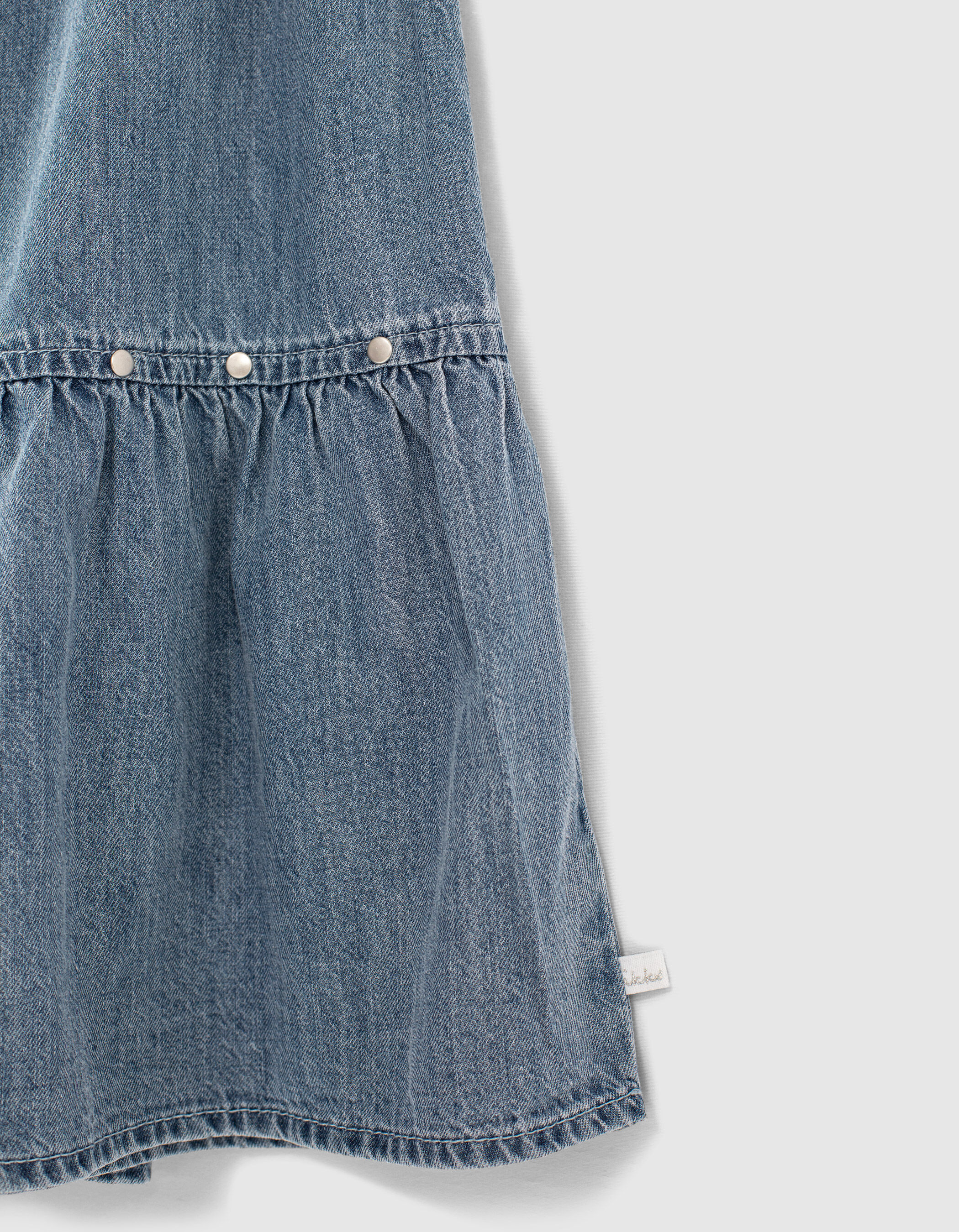 Jupe longue en jean light blue fille IKKS
