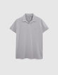 Polo azur coton bio flamm&eacute; Homme-6
