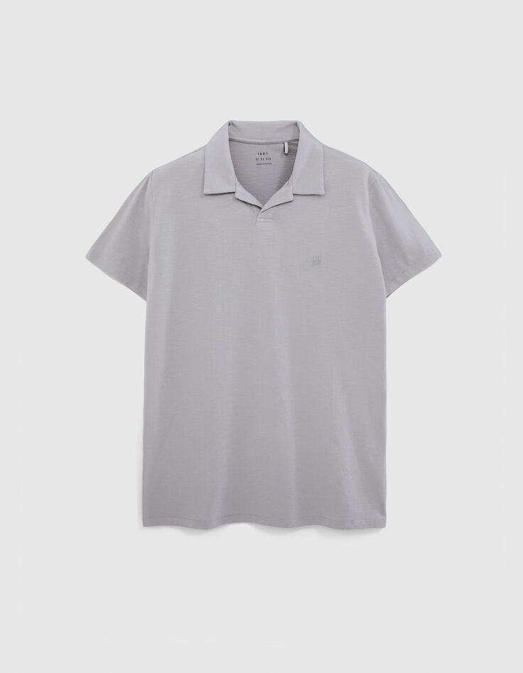 Polo azur coton bio flamm&eacute; Homme-6