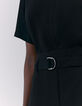 Combi short noir ceinturé avec ouverture dos Femme-7