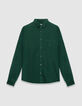 Men’s green organic cotton needlecord regular shirt-6