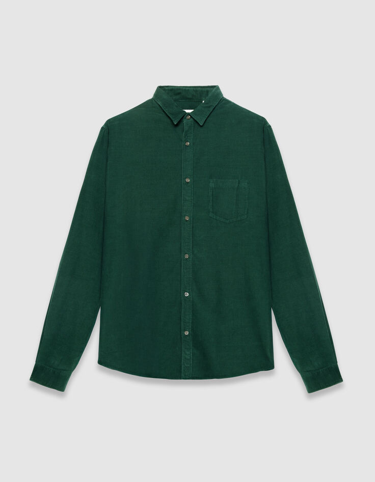 Men’s green organic cotton needlecord regular shirt-6