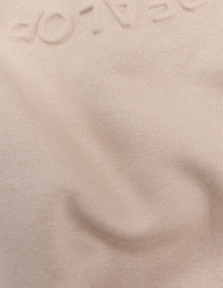 Sweat beige &agrave; capuche messages emboss&eacute;s gar&ccedil;on-6
