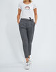 I.Code grey Prince-of-Wales check paperbag trousers-2