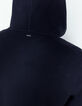 Cárdigan azul marino punto doble faz capucha Hombre-5