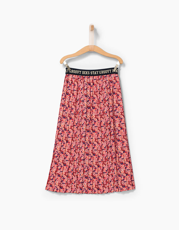Girls' long floral-print pleated skirt - IKKS