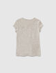 Gem&ecirc;leerd middengrijs T-shirt opdruk gebloemde sneaker-3