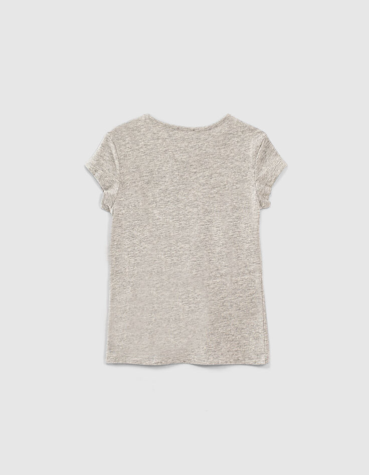 Gem&ecirc;leerd middengrijs T-shirt opdruk gebloemde sneaker-3