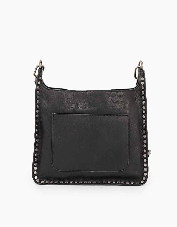 The Postman Rock women’s black studded leather tote bag-3