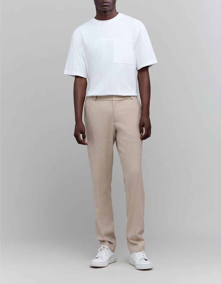 T-shirt blanc coton bio broderies dates Homme-2 T-shirt blanc coton bio broderies dates Homme-2