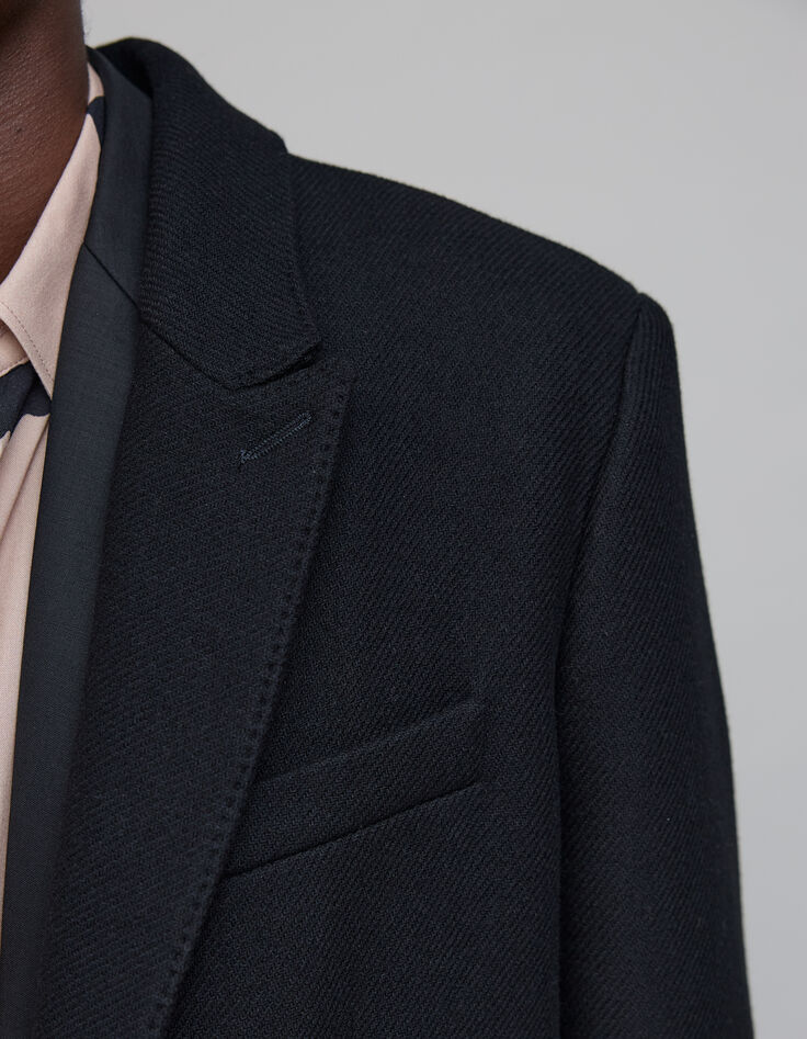 Pure Edition-Abrigo largo de lana negra para hombre-6 Pure Edition-Abrigo largo de lana negra para hombre-6