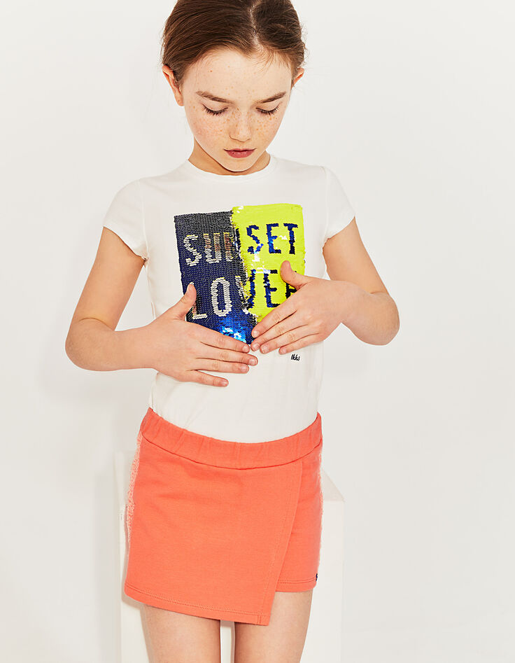 Tee-shirt à sequins réversible fille-1