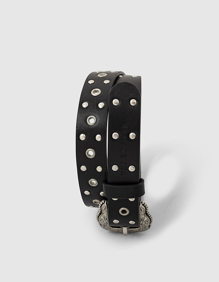 Girls’ black studded and rivets belt - IKKS