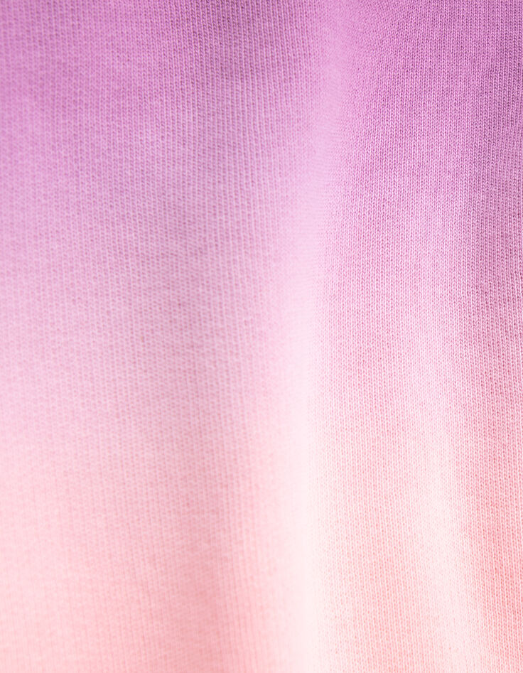 Sweat rose molleton effet deep dye fille-9
