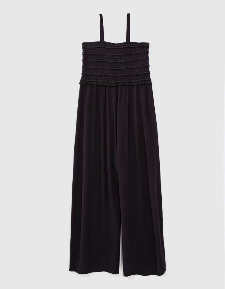 Combinaison noire LENZING&trade; ECOVERO&trade; haut smock&eacute; fille-3
