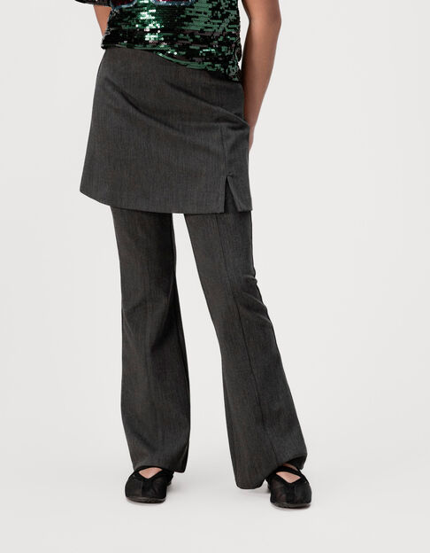 Girls’ 2-in-1 grey flared trousers with removable skirt - IKKS