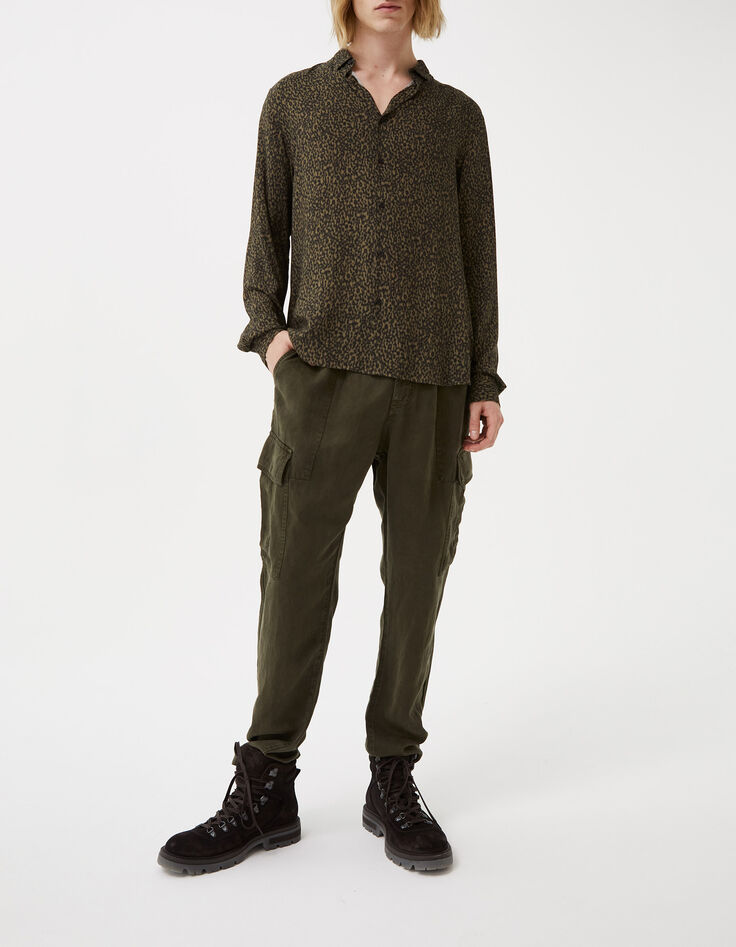 Men&rsquo;s light khaki flowing COMBAT trousers-7