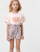 T-shirt rose coton bio coeur en relief fille-2