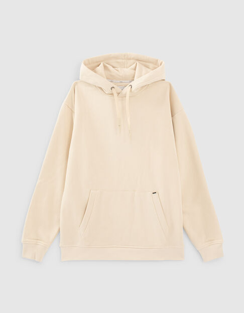 Men’s ivory hoodie with kangaroo pocket