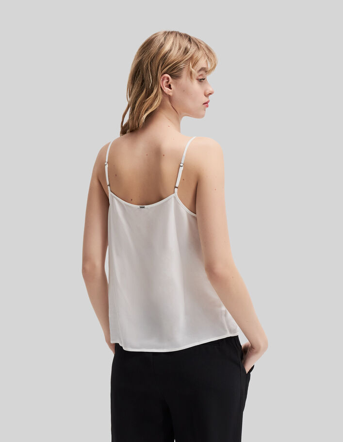 Women’s white silk camisole with skull embroidery - IKKS