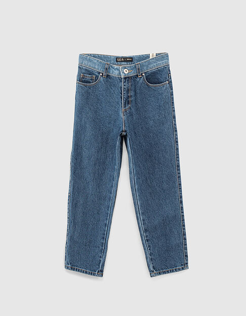 Mädchen-Mom-Jeans, Bio, 7/8 Länge, in Blue Vintage - IKKS