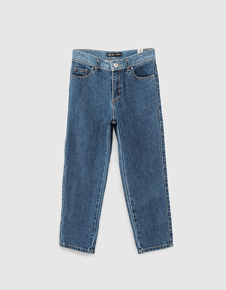 Mädchen-Mom-Jeans, Bio, 7/8 Länge, in Blue Vintage