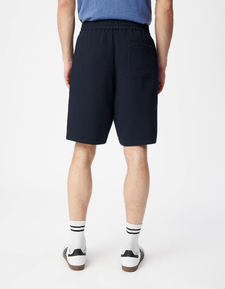 Herren DRY FAST marineblau Seersucker Bermudashorts-3