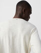 Men’s gesso slub knit sweater with rolled edges-5