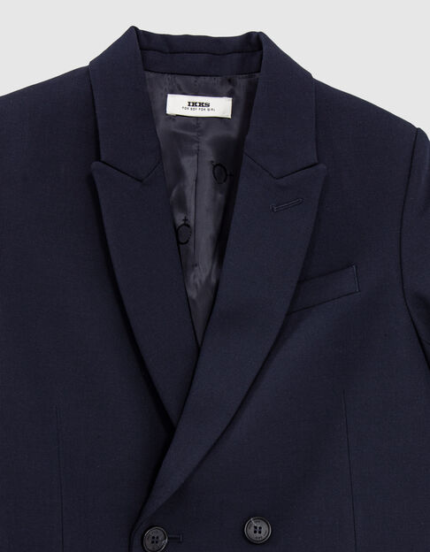 Gender Free-Marineblauwe double breasted blazer Uniseks - IKKS