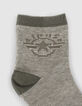 Chaussettes kaki rayées et beige bébé garçon-2