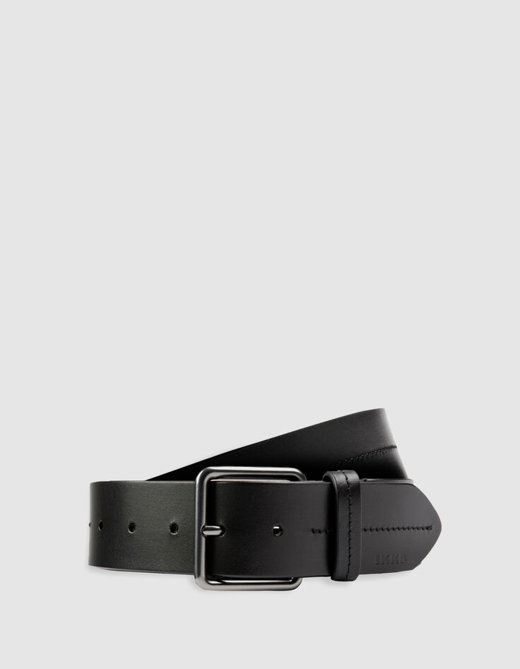 Ceinture noire cuir Homme-1