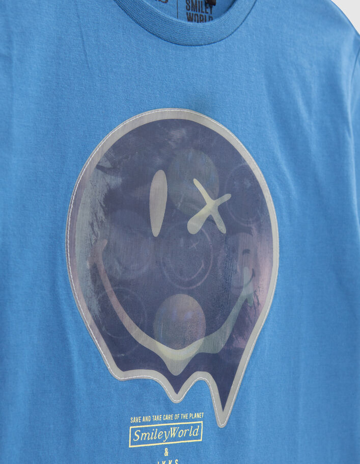 Blaues Jungen-T-Shirt mit SMILEYWORLD-Motivlinse - IKKS