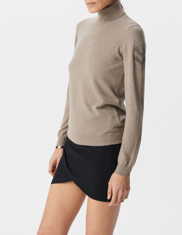 Sesamstrick-Pullover mit Fischgr&auml;tenmuster f&uuml;r Damen-2