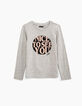 Camiseta gris lentejuelas NICE TO SEE YOU niña-3