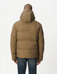 Men’s beige WATERPROOF hooded padded jacket-3