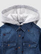 Camisa vaquera medium blue bordada niño -2