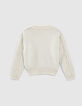 Silberfarbener M&auml;dchentwiststrickpullover-3