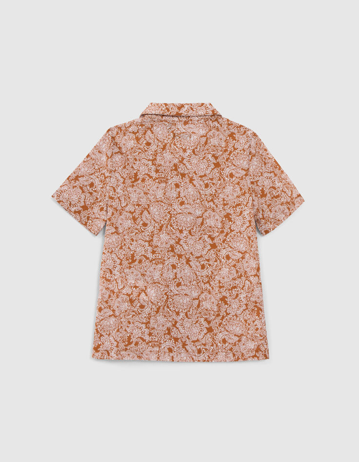 Chemise caramel imprim&eacute; ethnique gar&ccedil;on-2
