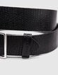 Ceinture noire cuir embossé effet python Homme-3