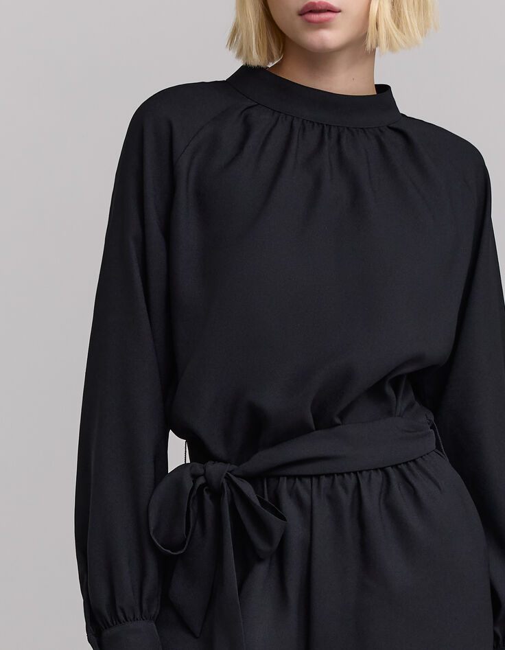 Women's black button-and-jewel star jumpsuit-6 Women's black button-and-jewel star jumpsuit-6