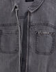 Robe en jean gris coton bio ceinture imprimée fille-7