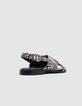 Flache Sandalen aus Segeltuch mit Zebramuster für Damen-3